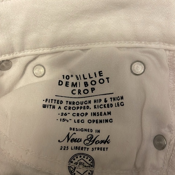 J Crew Button Fly High-rise Women’s Size 26 10” White Billie Demi Boot Crop Jean - Picture 9 of 12